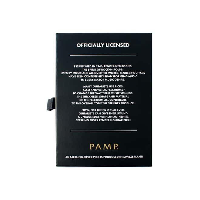 2021 5 gram PAMP Suisse Sterling Silver Playable Fender Guitar Pick .925 Fine (w/Box)