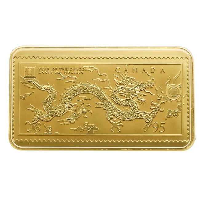 2000 Canada 0.371 oz Heart of the Dragon Gold Stamp and Postcard Set 18K