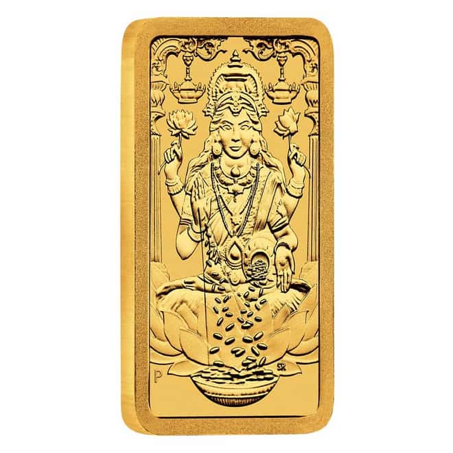 Box of 25 - 5 Gram Perth Mint Diwali Lakshmi Gold Bar .9999 Fine (in Assay)