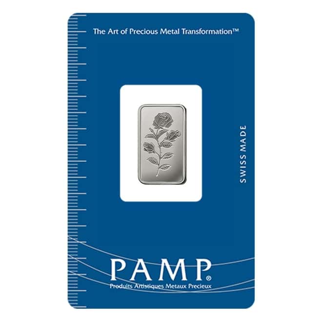 5 Gram Platinum Bar PAMP Suisse Rosa .9995 Fine (In Assay)