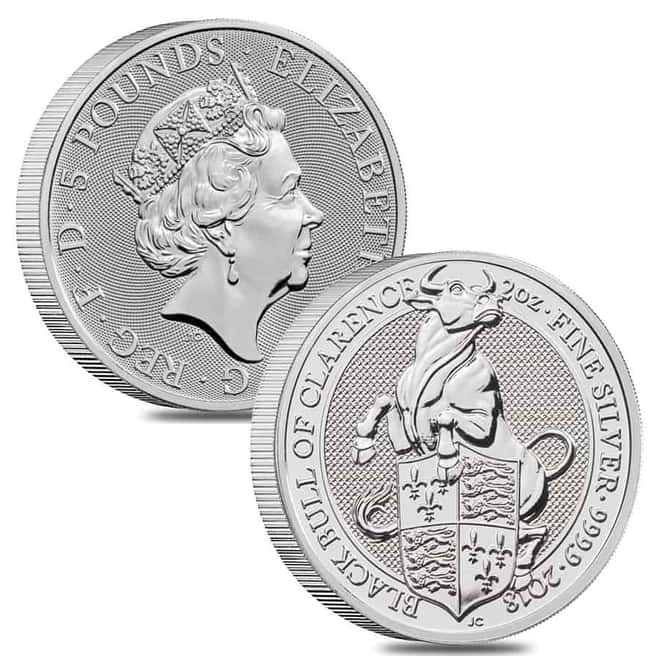 Great Britain 2 oz Silver Queen's Beasts 10-Coin Set .9999 Fine BU (w/Box)