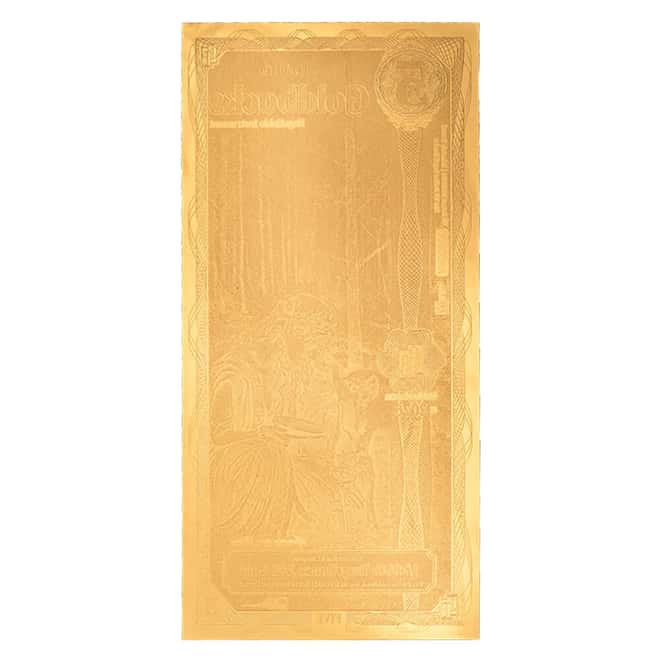 5 Idaho Goldback 1/200 oz 24K Gold Foil Aurum Note