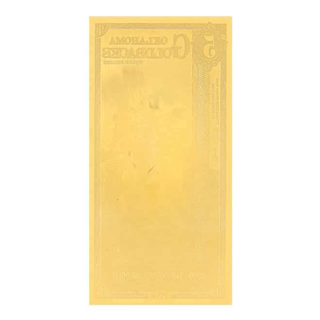 5 Oklahoma Goldback 1 200 Oz 24k Gold Foil Aurum Note