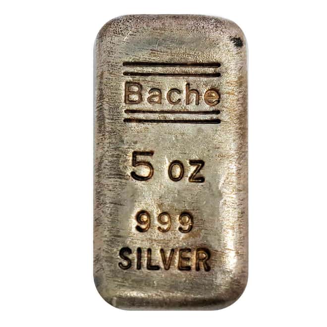 5 oz Bache Silver Bar .999 Fine