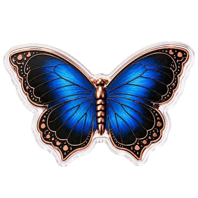 5 oz Butterfly Copper Art Piece .999 Fine