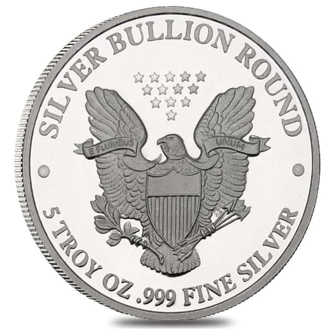 5 oz Eagle Silver Round .999 Silver (Random Year) 