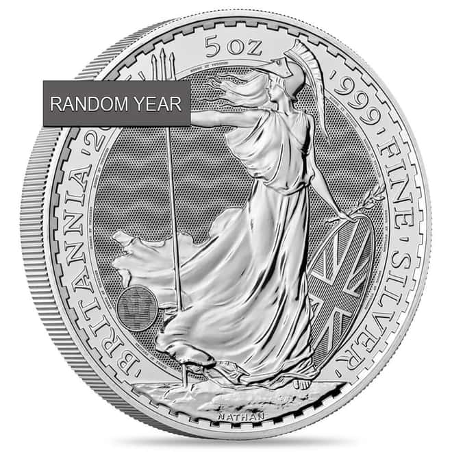 5 oz Great Britain Silver Britannia Coin BU (Random Year)