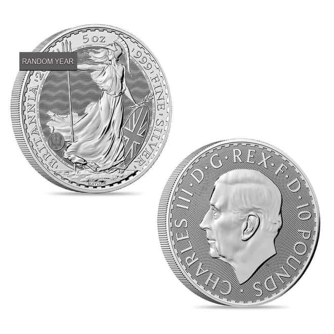 5 oz Great Britain Silver Britannia Coin BU (Random Year)