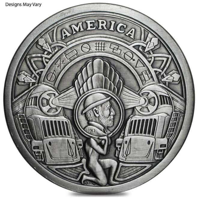 5 oz Hobo Nickel Antiqued Silver Round .999 Fine (Random Design)