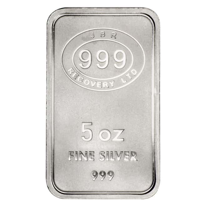 5 oz JBR Silver Bar .999 Fine