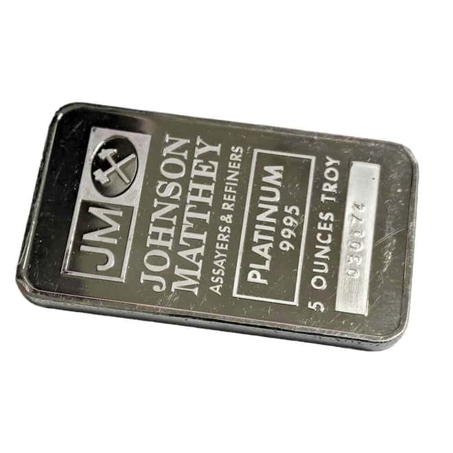 5 oz Johnson Matthey (JM) Vintage Platinum Bar .9995 Fine