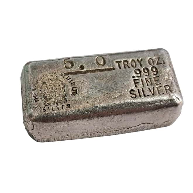 5 oz Phoenix Precious Metals Hand Poured Silver Bar .999 Fine