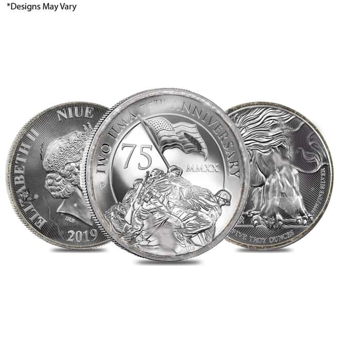 5 oz Random Mint Silver Coin .999+ Fine (Milky, Scruffy, Toned)
