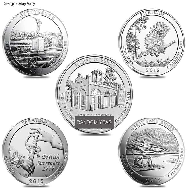 5 oz Silver America the Beautiful ATB Coin BU Random Design