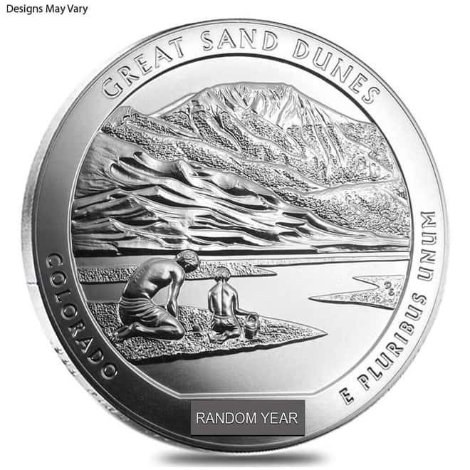 5 oz Silver America the Beautiful ATB Coin BU Random Design