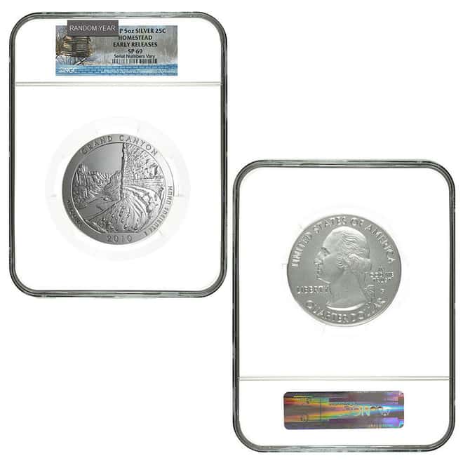 5 oz Silver America the Beautiful ATB NGC/PCGS SP 69 (Random Year)