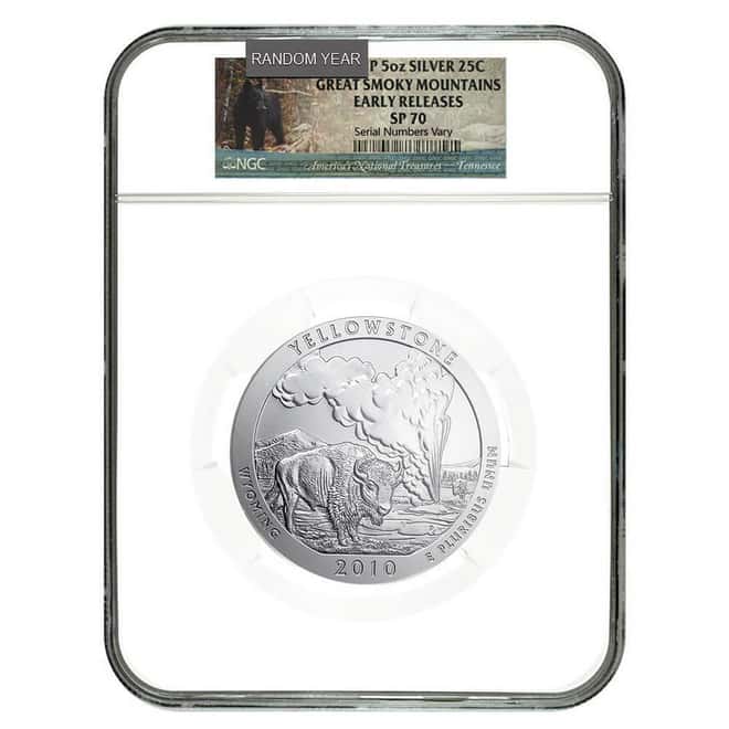 5 oz Silver America the Beautiful ATB NGC/PCGS SP 70 (Random Year)