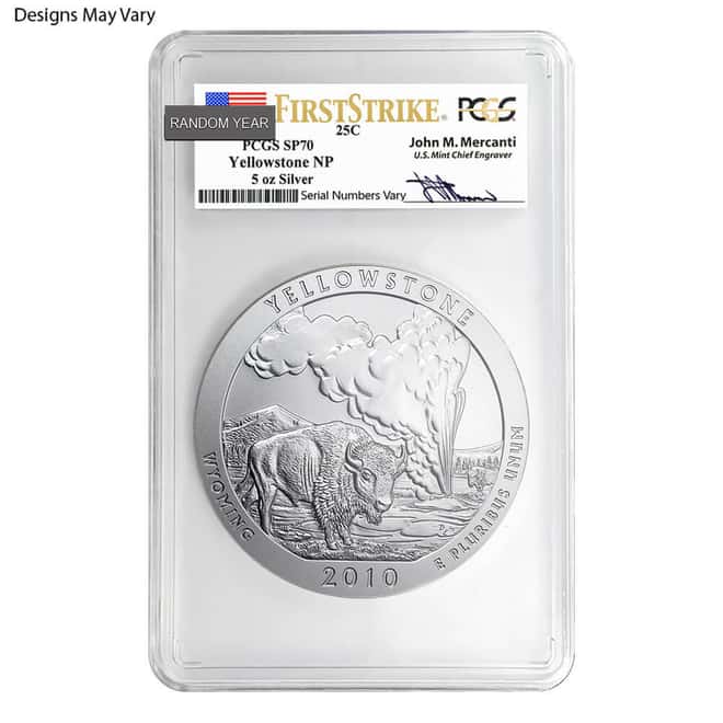 5 oz Silver America the Beautiful ATB NGC/PCGS SP 70 (Random Year)