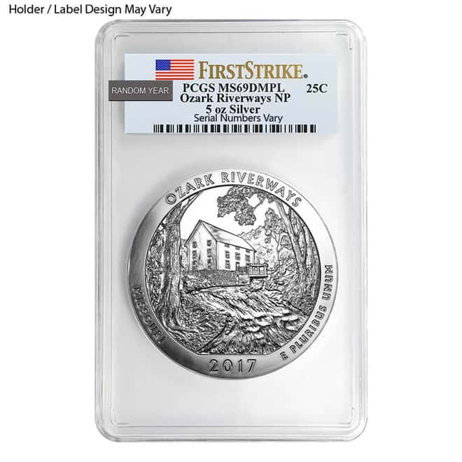 5 oz Silver America the Beautiful ATB PCGS MS 69 DMPL (Random Year)