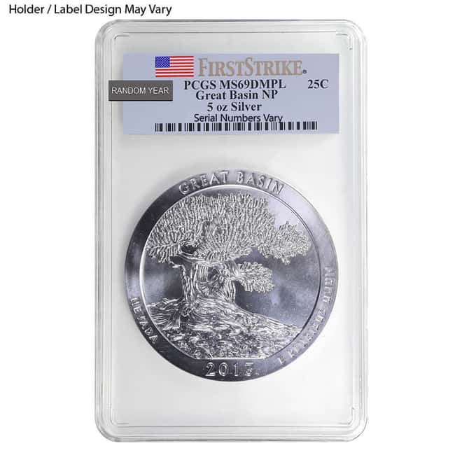 5 oz Silver America the Beautiful ATB PCGS MS 69 DMPL (Random Year)