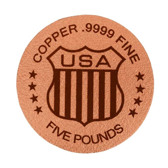 5 Pound Bullion Exchanges Copper Rod Bar .9999 Fine