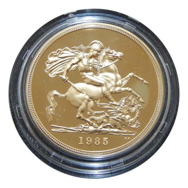 1985 2 oz Great Britain 4-Coin Gold Proof Set (w/Box & COA)