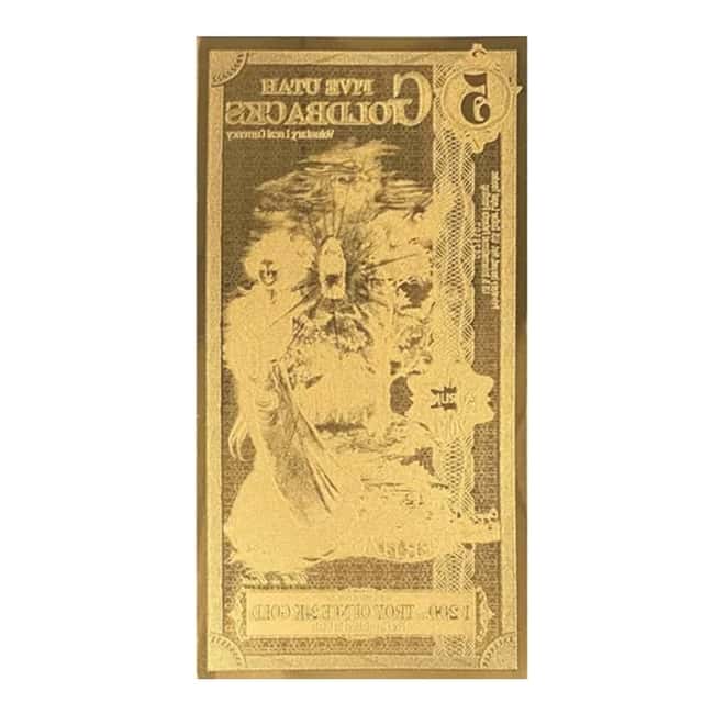 5 Utah Goldbacks 1/200 oz 24K Gold Foil Aurum Note