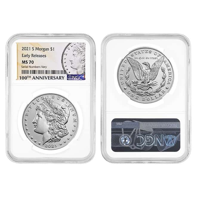 2021 Morgan / Peace Silver Dollar Centennial 6-Coin Set NGC MS 70 ER (Morgan/Peace Label)