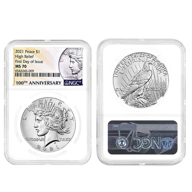2021 Morgan / Peace Silver Dollar Centennial 6-Coin Set NGC MS 70 FDOI (Morgan/Peace Label)