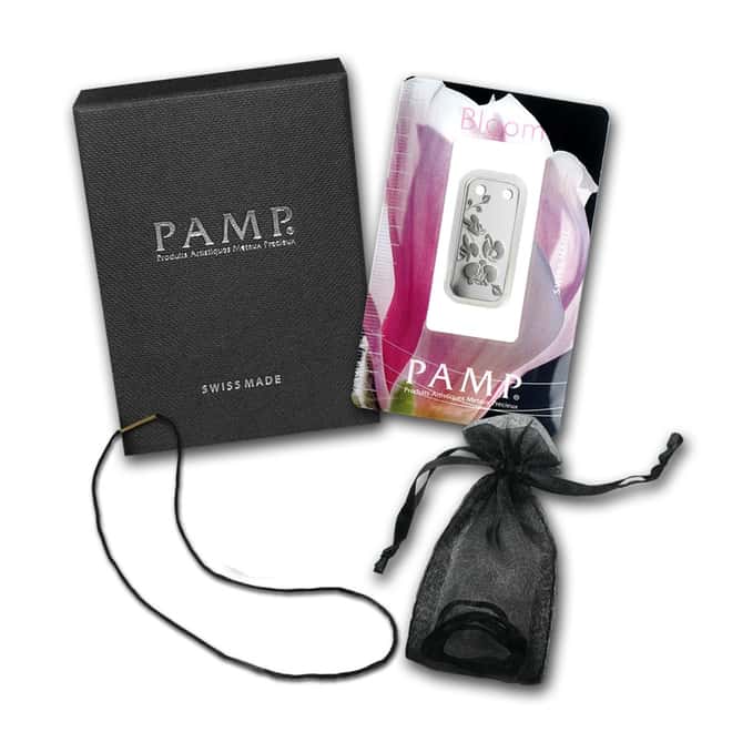 1/5 oz PAMP Suisse Orchid Proof Silver Ingot Pendant