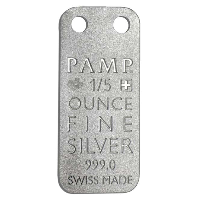 1/5 oz PAMP Suisse Orchid Proof Silver Ingot Pendant