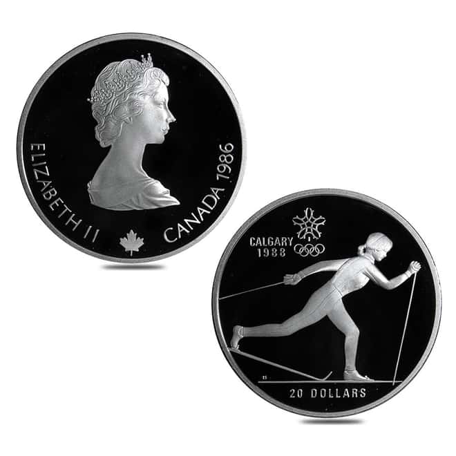 1985-1987 Canada 10 oz Calgary Olympics Proof Silver 10-Coin Set .925 Fine (w/Box & COA)