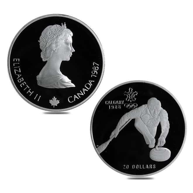 1985-1987 Canada 10 oz Calgary Olympics Proof Silver 10-Coin Set .925 Fine (w/Box & COA)