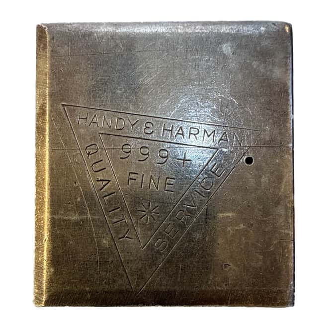 8.07 oz Handy & Harman Vintage Industrial Silver Bar .999 Fine (Holed)
