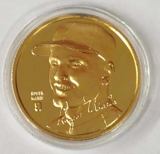 Roger Maris&Mark McGwire Highland Mint Fine Silver Ltd Edition Commemorative Medallion COA