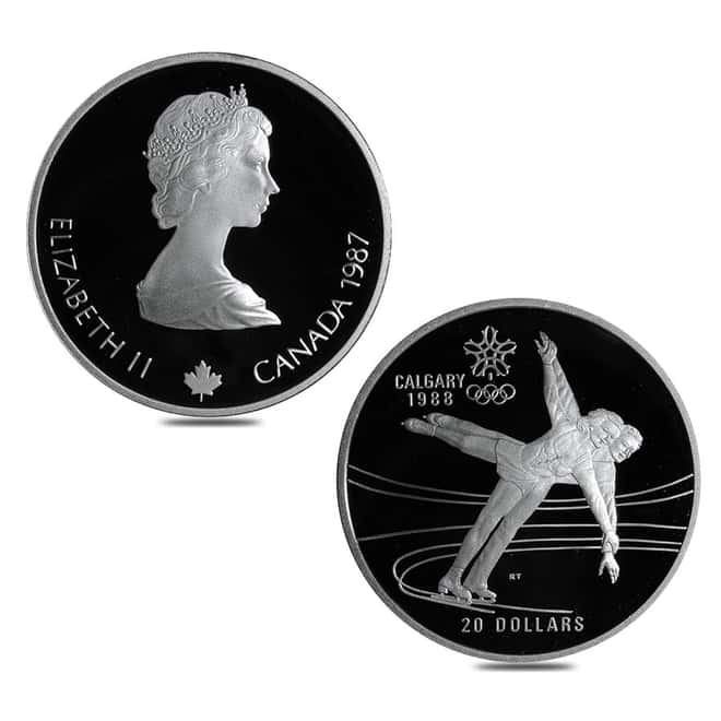 1985-1987 Canada 10 oz Calgary Olympics Proof Silver 10-Coin Set .925 Fine (w/Box & COA)