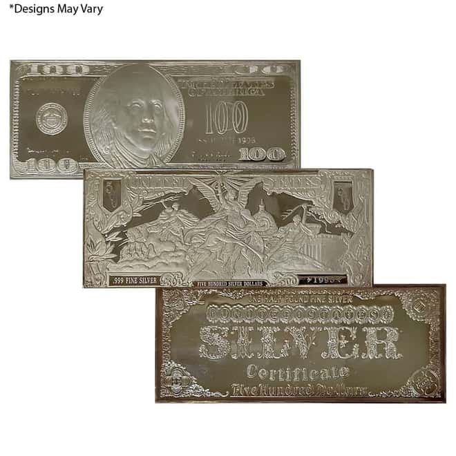 8 oz Silver Bill Bar (Random Design)
