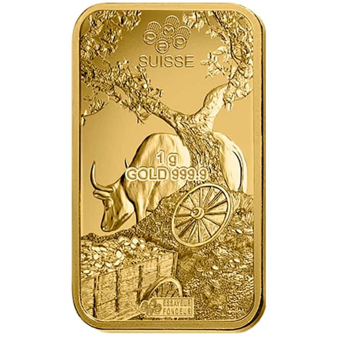 8x1 gram Gold Bar PAMP Suisse Lunar Ox Multigram+8 (In Assay)