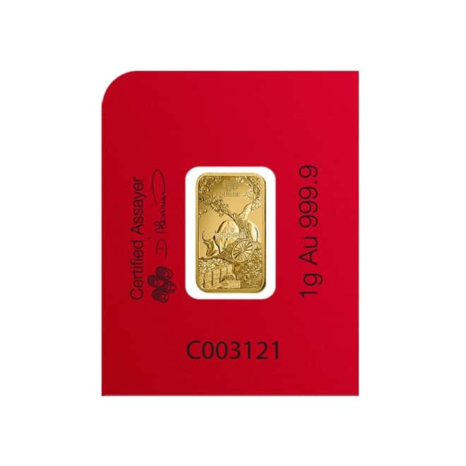 8x1 gram Gold Bar PAMP Suisse Lunar Ox Multigram+8 (In Assay)