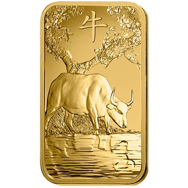 1 gram Gold Bar - PAMP Suisse Lunar Ox .9999 Fine (In Assay from Multigram+8)