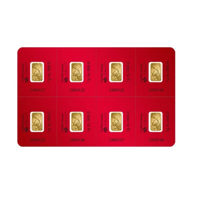 1 gram Gold Bar - PAMP Suisse Lunar Ox .9999 Fine (In Assay from Multigram+8)