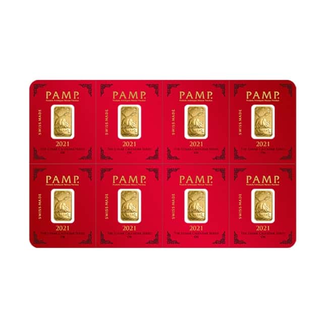 1 gram Gold Bar - PAMP Suisse Lunar Ox .9999 Fine (In Assay from Multigram+8)