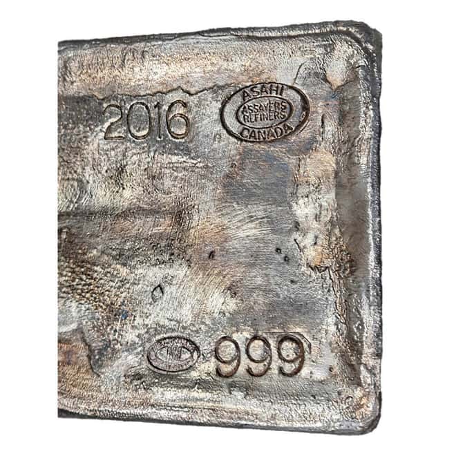 998.1 oz Asahi Silver Bar .999 Fine