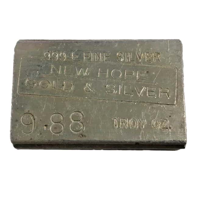 9.88 oz New Hope Gold & Silver Vintage Silver Bar .999+ Fine
