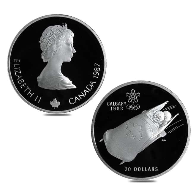 1985-1987 Canada 10 oz Calgary Olympics Proof Silver 10-Coin Set .925 Fine (w/Box & COA)