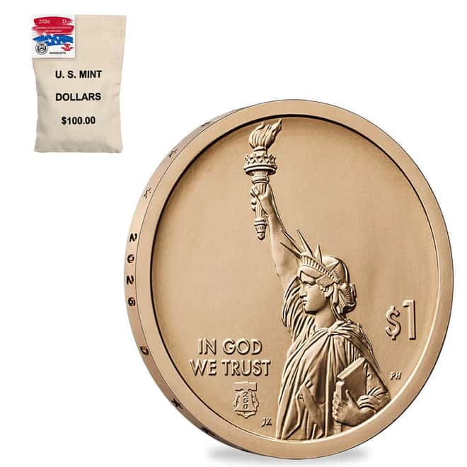 $100 Face Value Bag 2026-D American Innovation Minnesota $1 Coin (100 Coins)