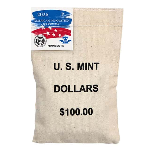 $100 Face Value Bag 2026-P American Innovation Minnesota $1 Coin (100 Coins)