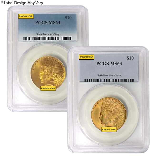 $10 Indian Head Gold Eagle PCGS MS 63 (Random Year)