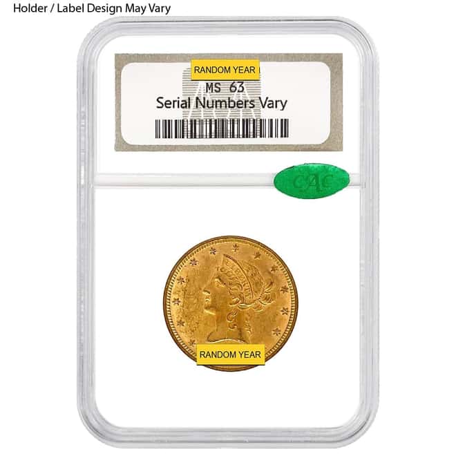 $10 Liberty Head Gold Eagle NGC MS 63 CAC (Random Year)