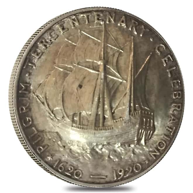 1920 Pilgrim Half Dollar 90% Silver Commem Avg Circ
